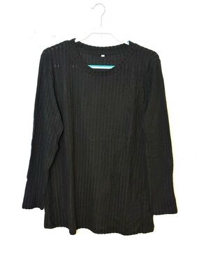 Black Soft Ribbed Knit Long Sleeve Sweater. Size XL. NWOT.